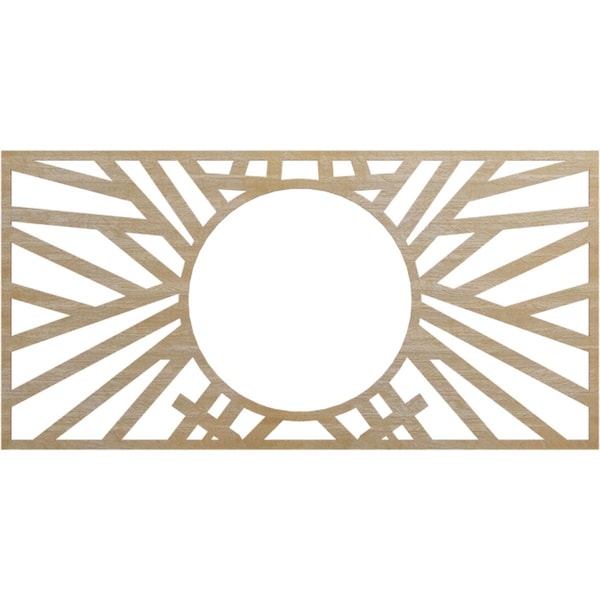Ekena Millwork Hoover Wood Fretwork Pierced Ceiling Medallion, Birch, 36"W x 18"H x 13 3/8"ID x 3/8"T CMWP36X18X0375HOBI - main